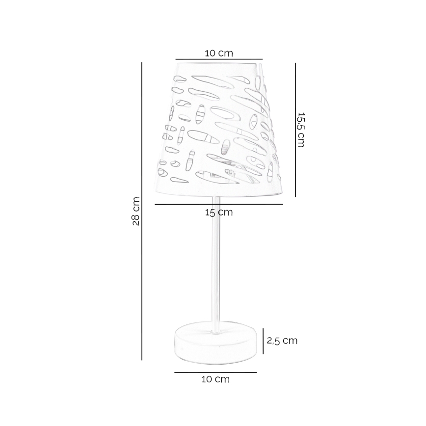 ONLI - Candeeiro de mesa RICKY 1xE14/10W/230V 28 cm branco