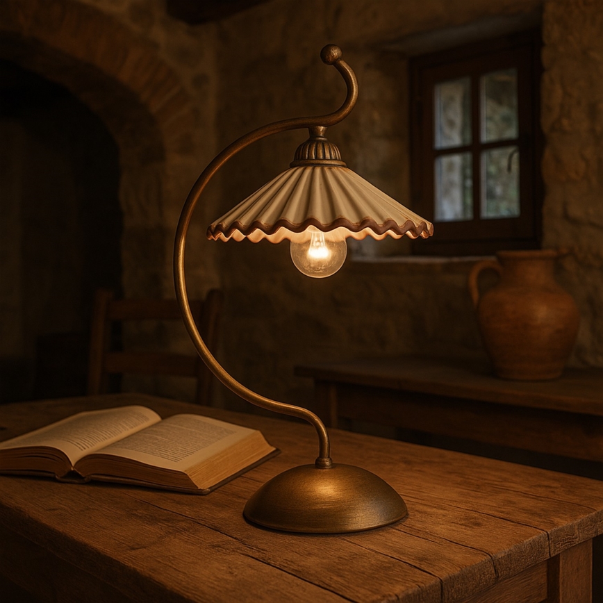 ONLI - Candeeiro de mesa ROSINA 1xE14/6W/230V bronze