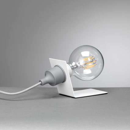 ONLI - Candeeiro de mesa WIRE 1xE27/15W/230V 9 cm cinzento/branco