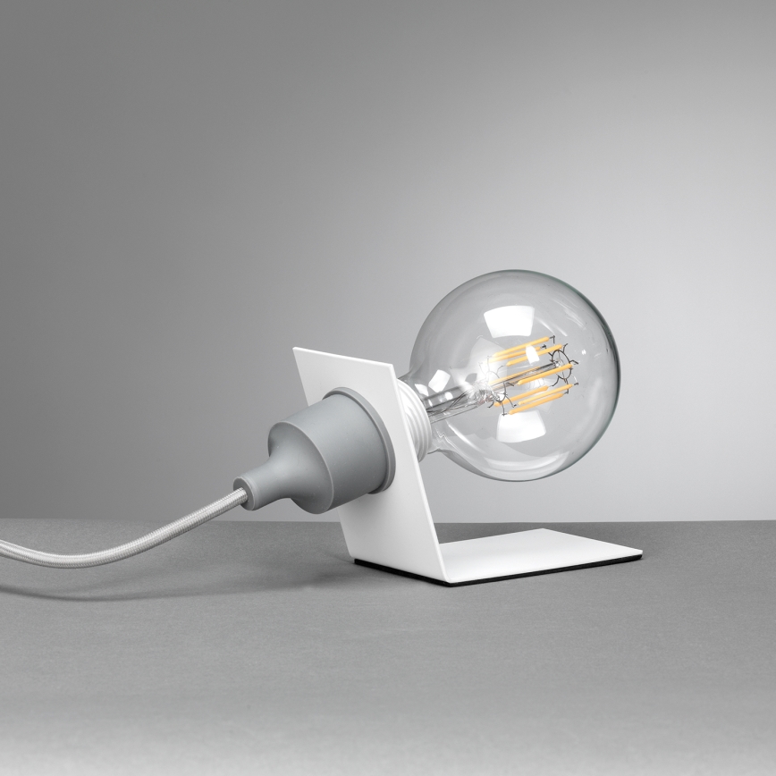 ONLI - Candeeiro de mesa WIRE 1xE27/15W/230V 9 cm cinzento/branco