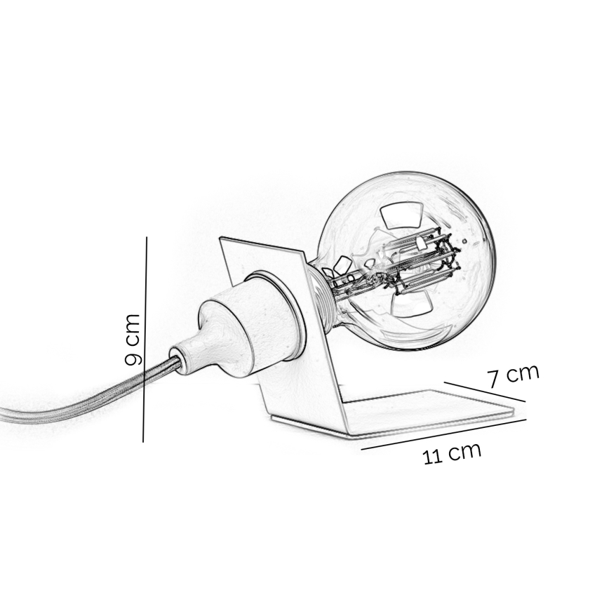 ONLI - Candeeiro de mesa WIRE 1xE27/15W/230V 9 cm cinzento/branco
