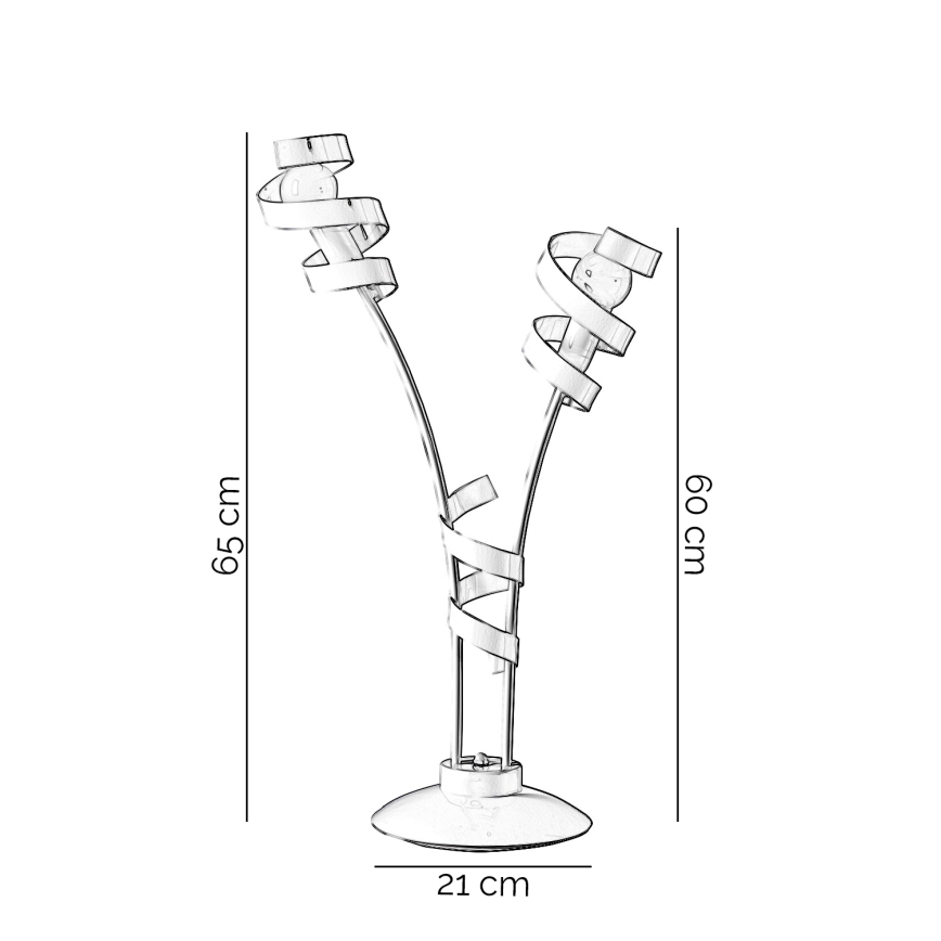 ONLI - Candeeiro de mesa ZOE 2xE14/6W/230V 65 cm branco