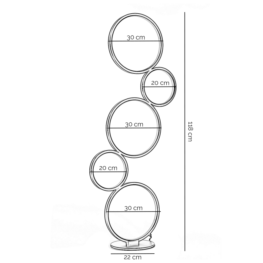 ONLI - Candeeiro de pé LED RINGS LED/58W/230V 4000K preto