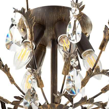 ONLI - Candeeiro de teto TERESA 5xE14/6W/230V bronze