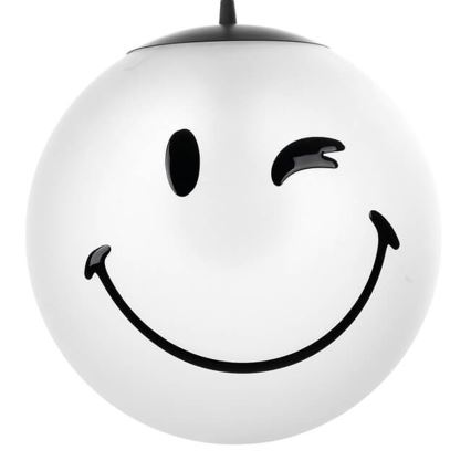 ONLI - Candeeiro infantil suspenso com cabo SMILEY 1xE27/15W/230V branco