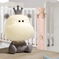 ONLI - Candeeiro noturno infantil LED dimerizável PUPPIES LED/3W/230V 25 cm hipopótamo/cinzenta