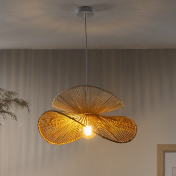 ONLI - Candeeiro pendente em cabo RINGO 1xE27/15W/230V ráfia