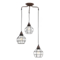 ONLI - Candeeiro suspenso ARANHA 3xE27/15W/230V preto/castanho