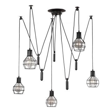 ONLI - Candeeiro suspenso ARANHA 5xE27/15W/230V aranha preto