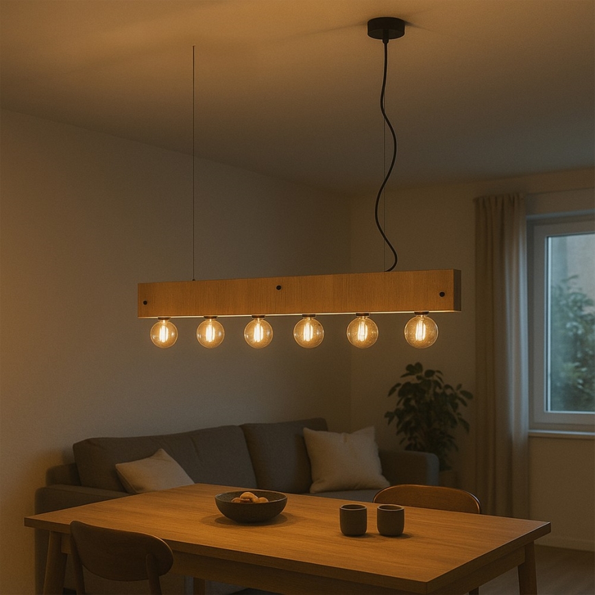 ONLI - Candeeiro suspenso ARGO 6xE27/22W/230V bege