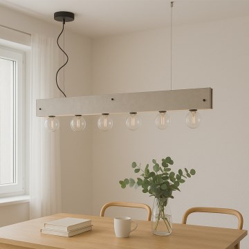 ONLI - Candeeiro suspenso ARGO 6xE27/22W/230V cinzento