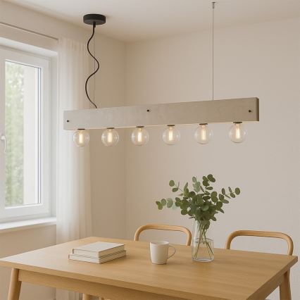 ONLI - Candeeiro suspenso ARGO 6xE27/22W/230V cinzento