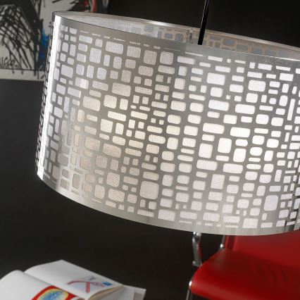 ONLI - Candeeiro suspenso BRUCE 1xE27/15W/230V diâmetro 45 cm cromado mate