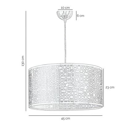 ONLI - Candeeiro suspenso BRUCE 1xE27/15W/230V diâmetro 45 cm cromado mate