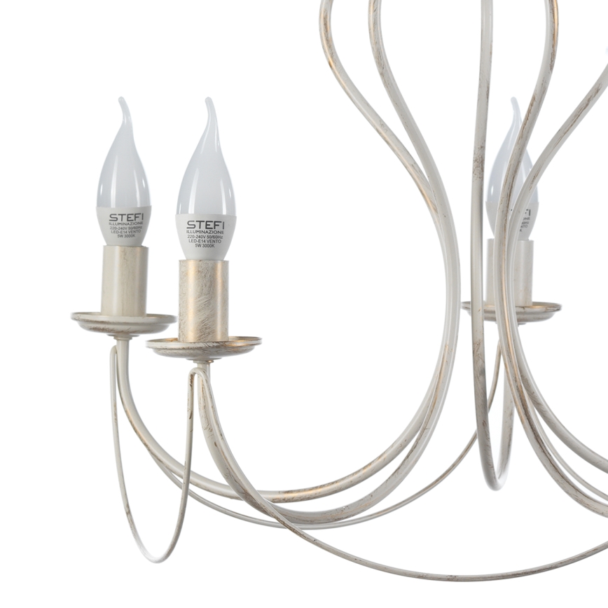 ONLI - Candeeiro suspenso CANDELA 5xE14/6W/230V branco