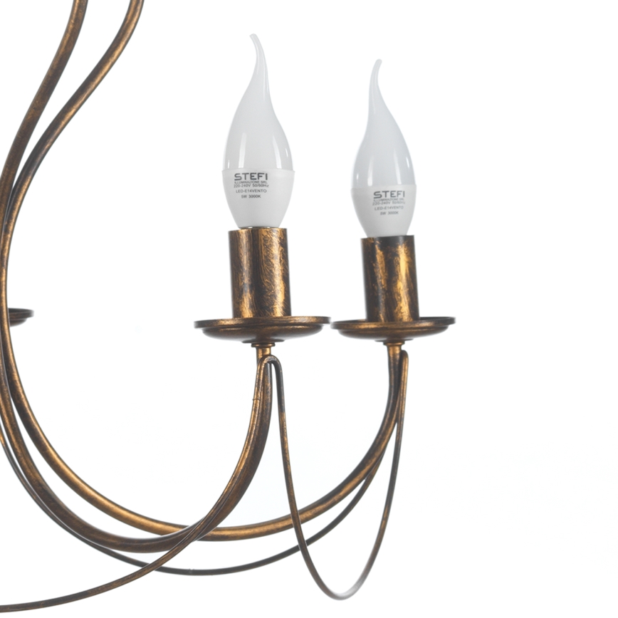 ONLI - Candeeiro suspenso CANDELA 5xE14/6W/230V bronze