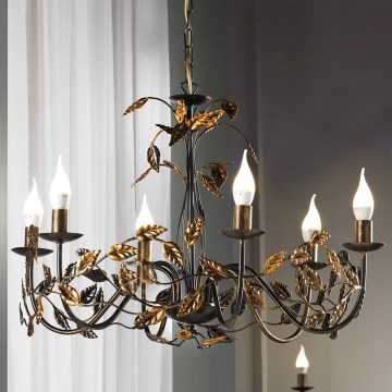 ONLI - Candeeiro suspenso COLLANA 6xE14/6W/230V bronze/dourado