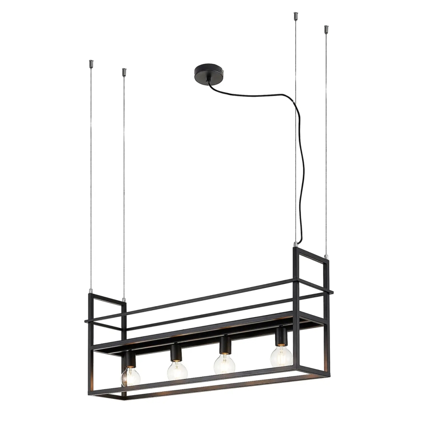 ONLI - Candeeiro suspenso com prateleira JEFFER 4xE27/22W/230V preto