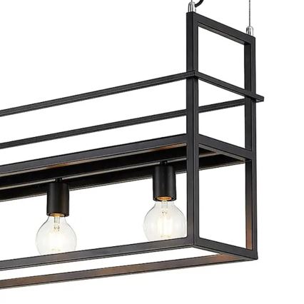 ONLI - Candeeiro suspenso com prateleira JEFFER 4xE27/22W/230V preto