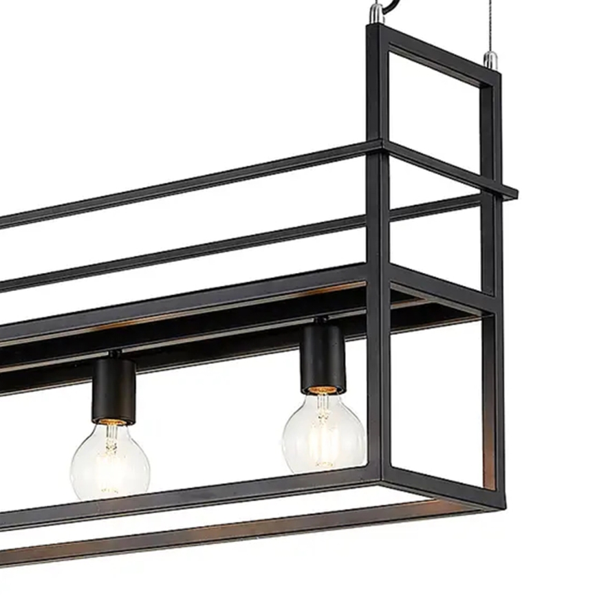 ONLI - Candeeiro suspenso com prateleira JEFFER 4xE27/22W/230V preto