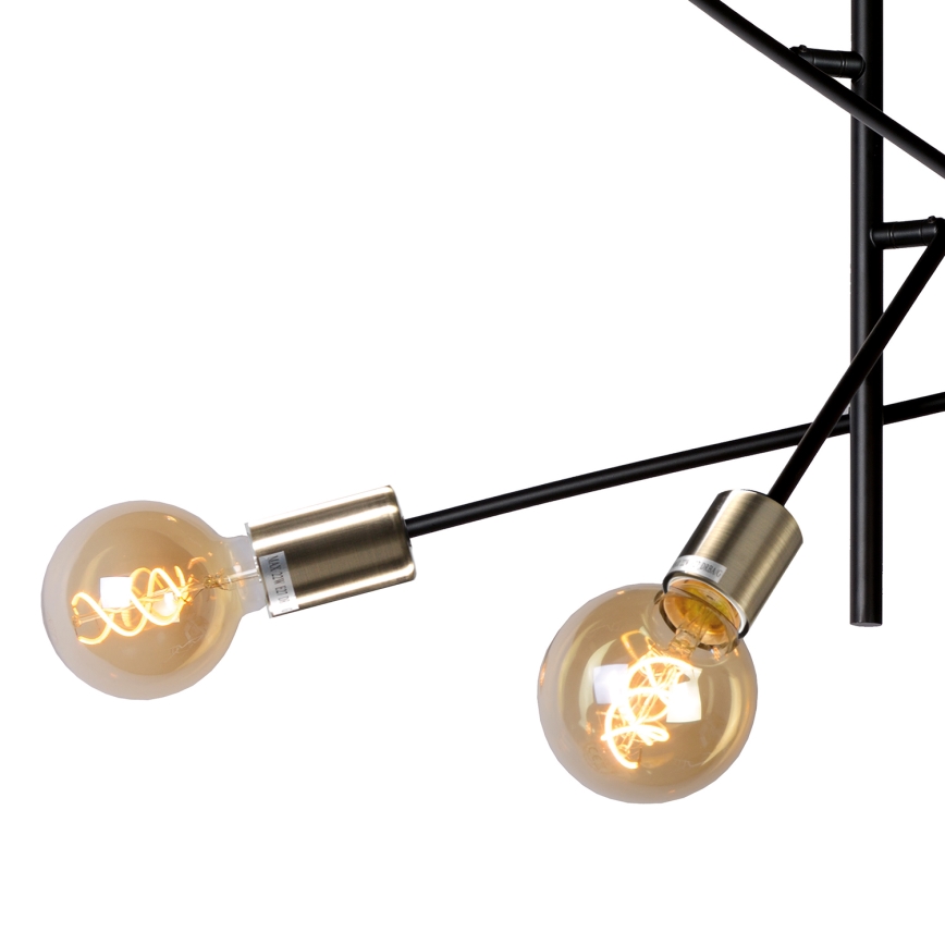 ONLI - Candeeiro suspenso CROSS 6xE27/22W/230V preto/latão