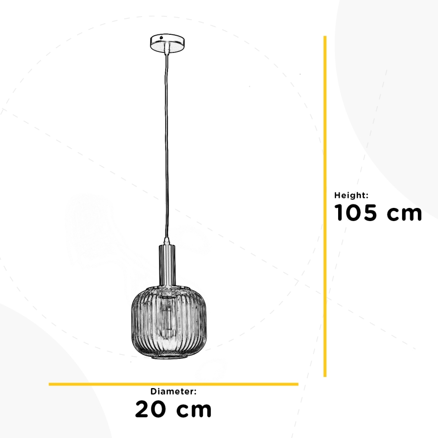 ONLI - Candeeiro suspenso DOROTY 1xE27/22W/230V diâmetro 20 cm