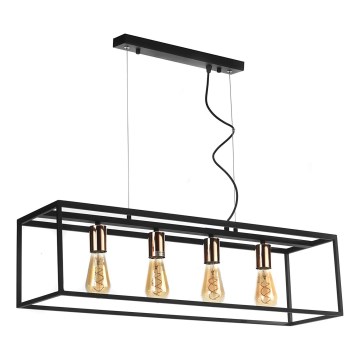 ONLI - Candeeiro suspenso FLOKI 4xE27/15W/230V preto/cobre