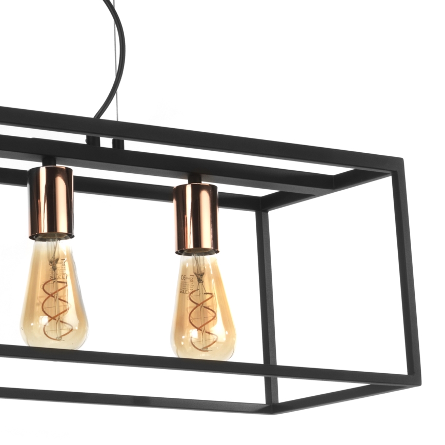 ONLI - Candeeiro suspenso FLOKI 4xE27/15W/230V preto/cobre