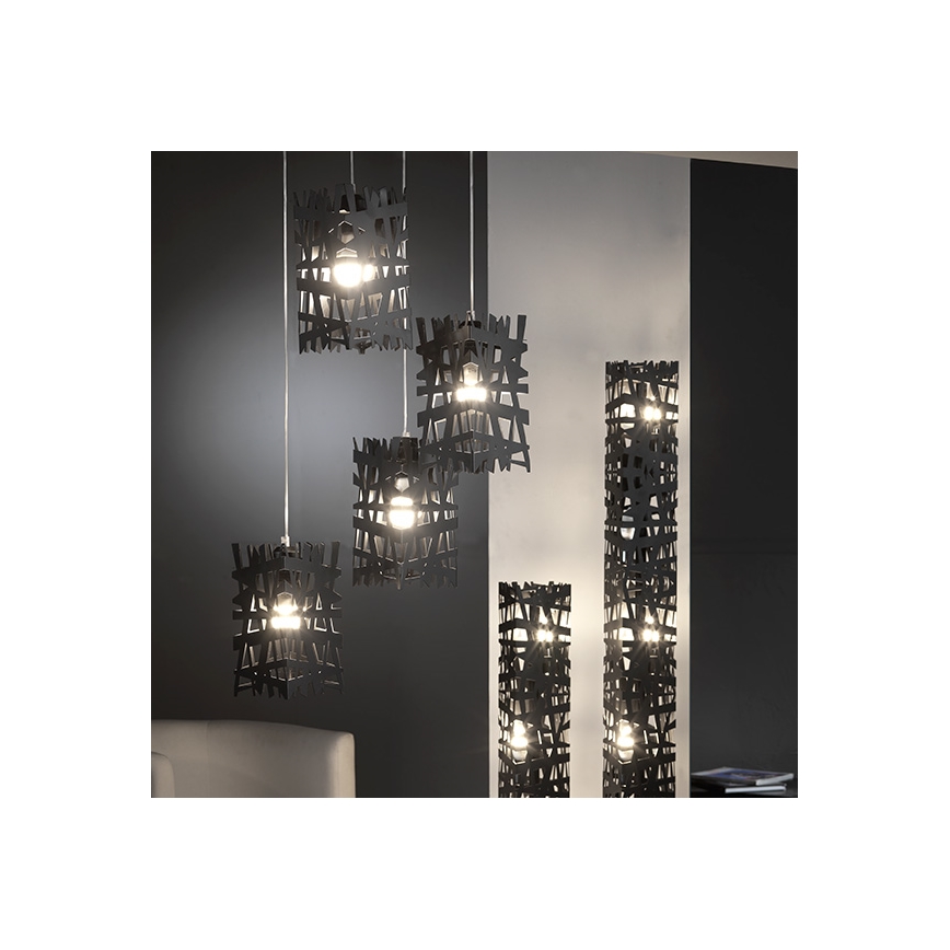 ONLI - Candeeiro suspenso FORESTA 1xE27/15W/230V preto