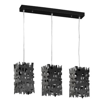 ONLI - Candeeiro suspenso FORESTA 3xE27/15W/230V preto