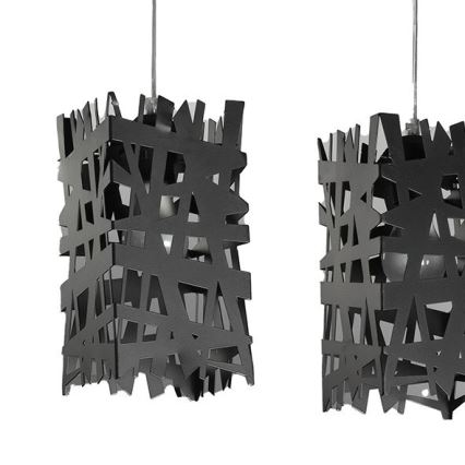 ONLI - Candeeiro suspenso FORESTA 3xE27/15W/230V preto