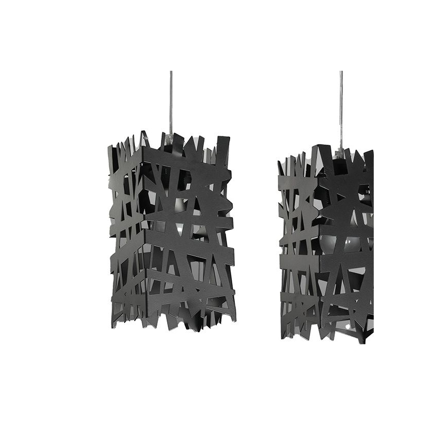 ONLI - Candeeiro suspenso FORESTA 3xE27/15W/230V preto