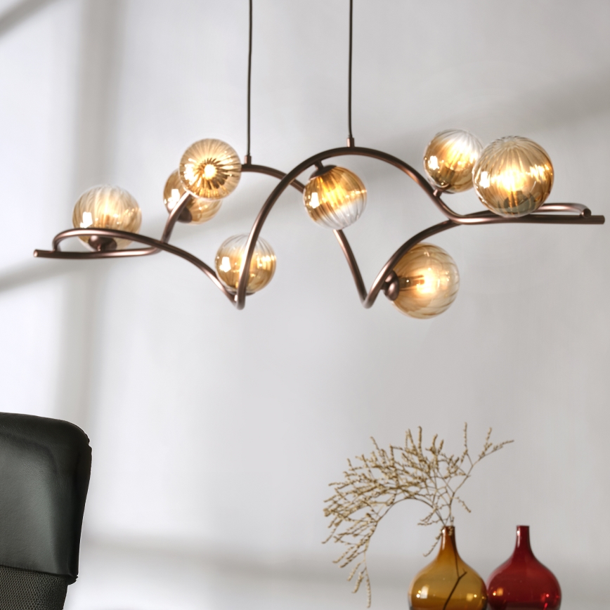 ONLI - Candeeiro suspenso FRIDA 8xG9/10W/230V cobre