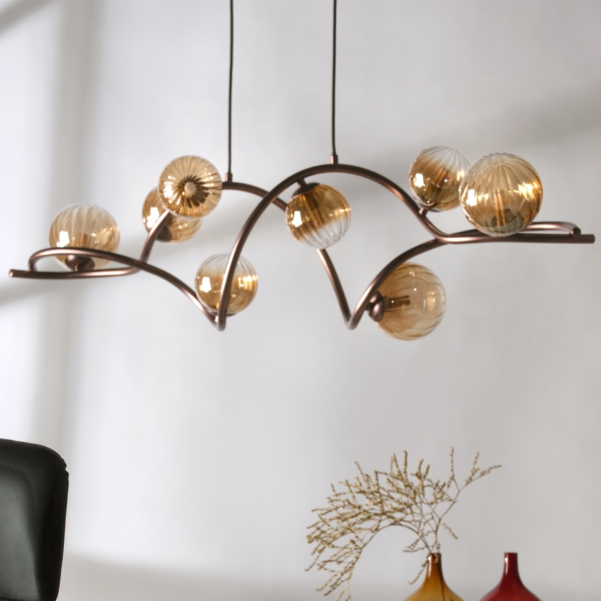 ONLI - Candeeiro suspenso FRIDA 8xG9/10W/230V cobre