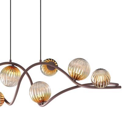 ONLI - Candeeiro suspenso FRIDA 8xG9/10W/230V cobre