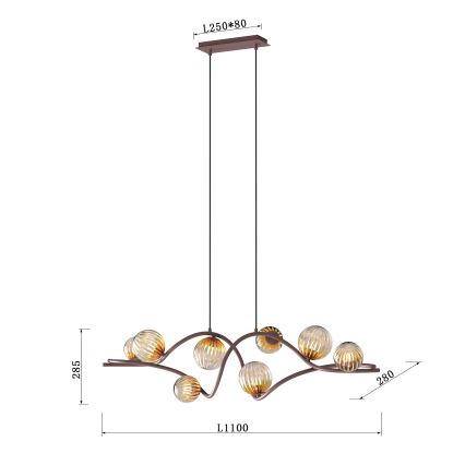 ONLI - Candeeiro suspenso FRIDA 8xG9/10W/230V cobre