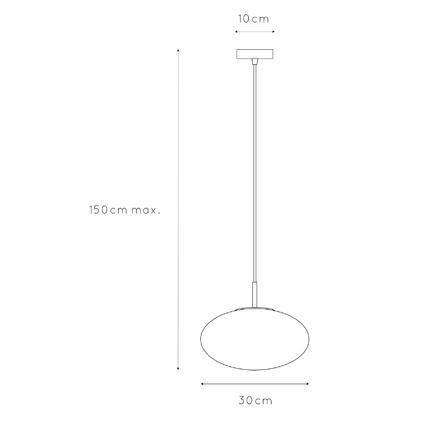 ONLI - Candeeiro suspenso JANET 1xE27/6W/230V diâmetro 30 cm