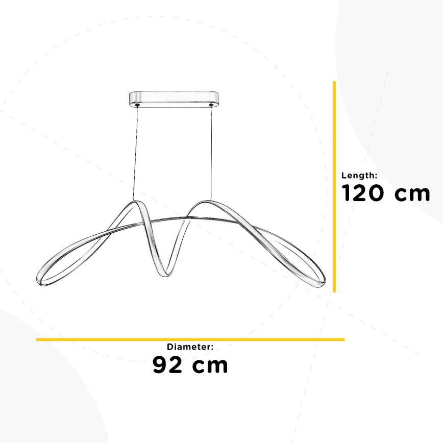 ONLI - Candeeiro suspenso LED INFINITY LED/50W/230V 4500K cromado mate