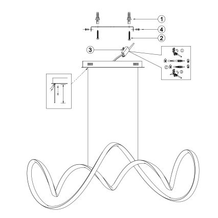 ONLI - Candeeiro suspenso LED KIRA LED/60W/230V 4000K dourado