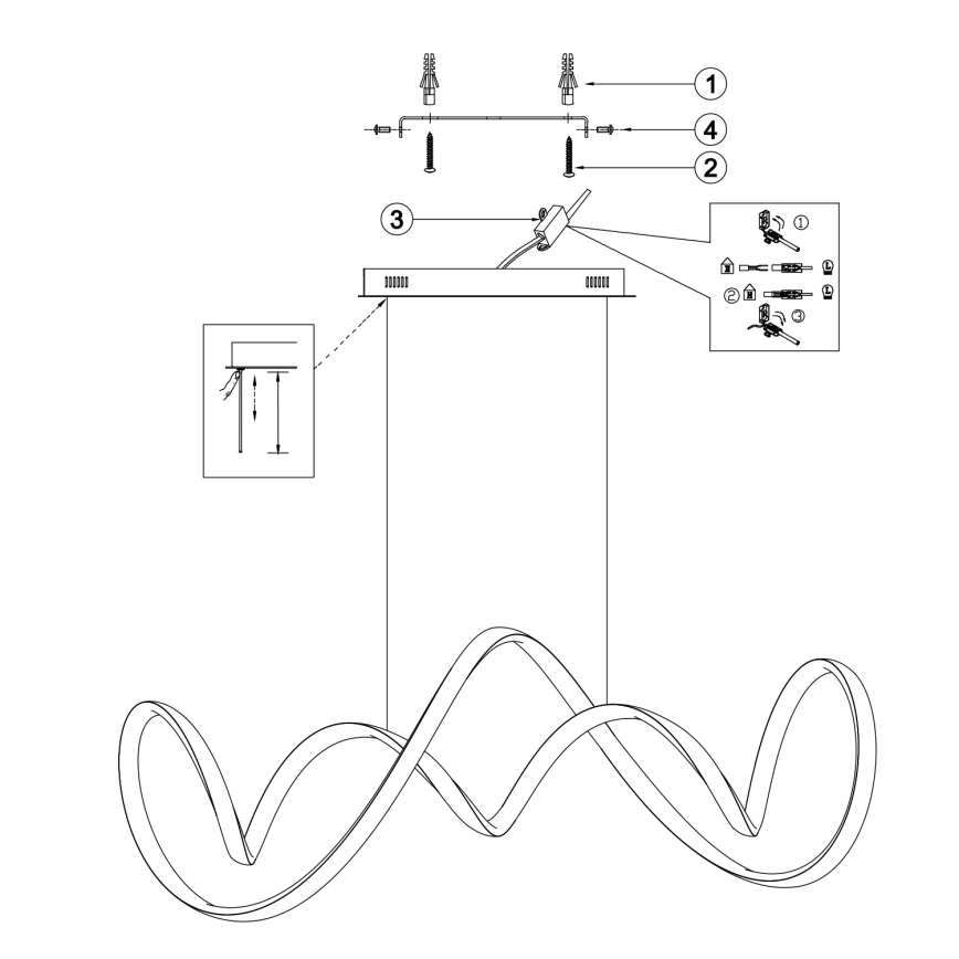 ONLI - Candeeiro suspenso LED KIRA LED/60W/230V 4000K dourado