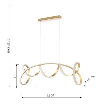 ONLI - Candeeiro suspenso LED KIRA LED/60W/230V 4000K dourado