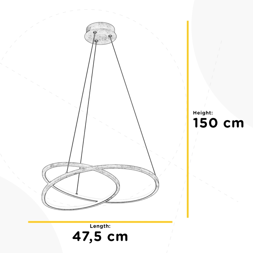 ONLI - Candeeiro suspenso LED LIBERTY LED/30W/230V 4000K dourado