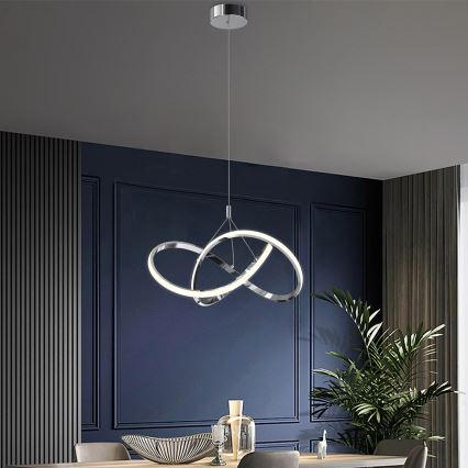 ONLI - Candeeiro suspenso LED LOOP LED/40W/230V 4000K cromado brilhante