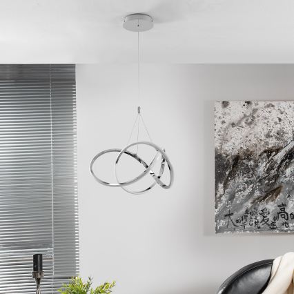 ONLI - Candeeiro suspenso LED LOOP LED/40W/230V 4000K cromado brilhante