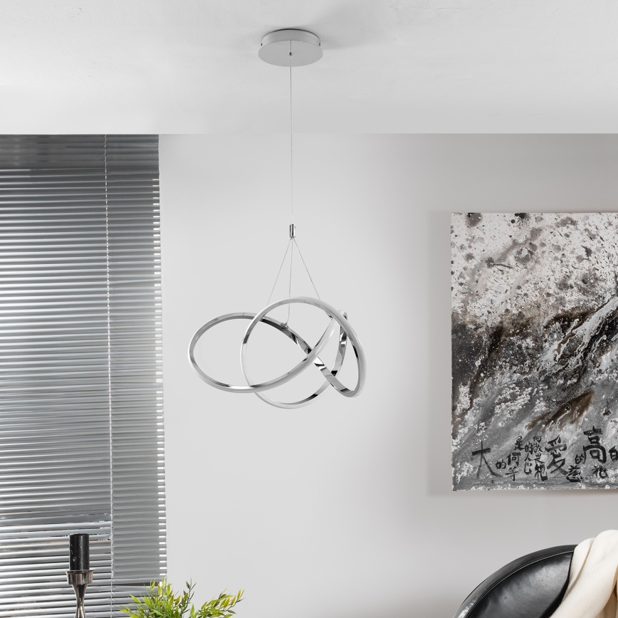 ONLI - Candeeiro suspenso LED LOOP LED/40W/230V 4000K cromado brilhante