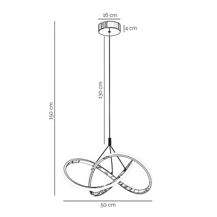 ONLI - Candeeiro suspenso LED LOOP LED/40W/230V 4000K cromado brilhante