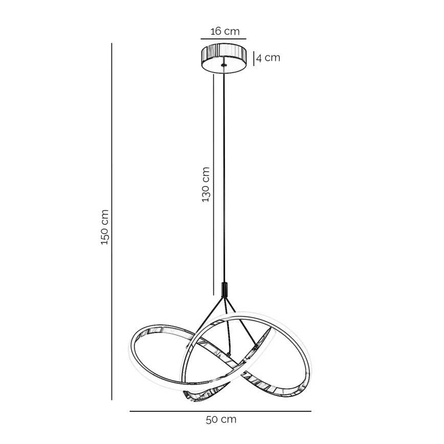 ONLI - Candeeiro suspenso LED LOOP LED/40W/230V 4000K cromado brilhante