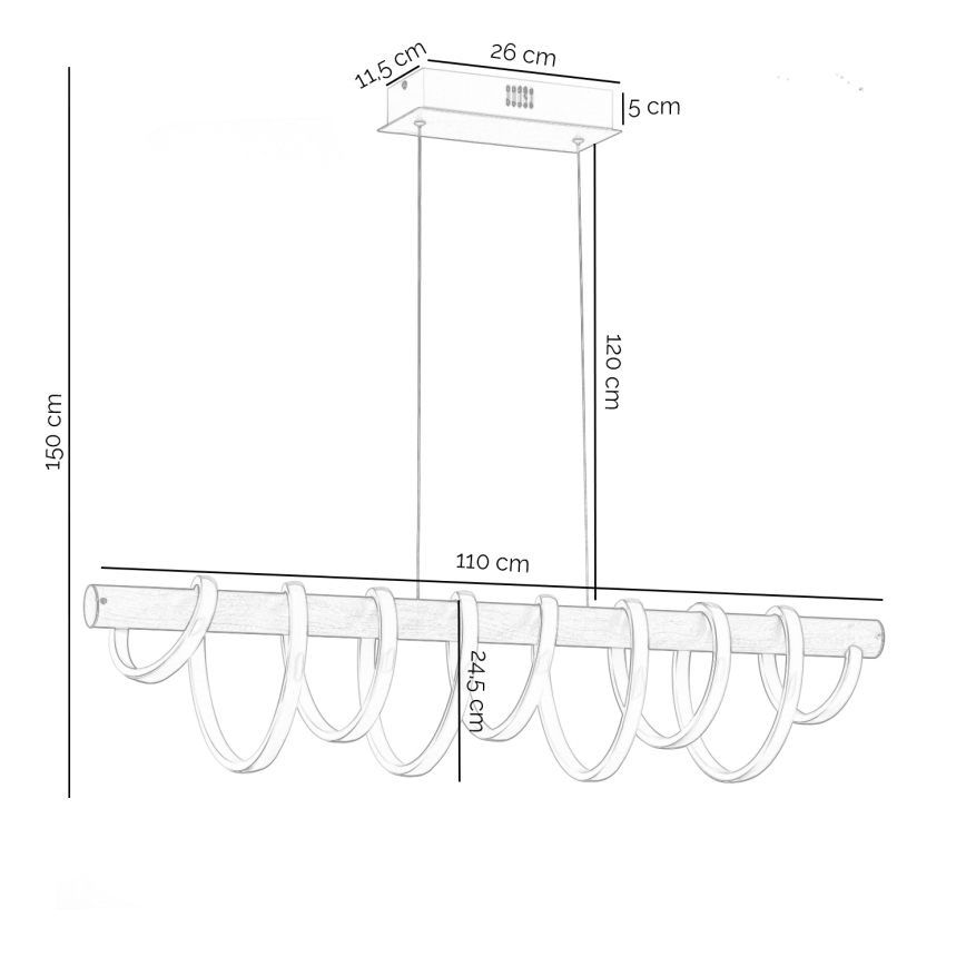 ONLI - Candeeiro suspenso LED NILO LED/70W/230V 4000K castanho/branco