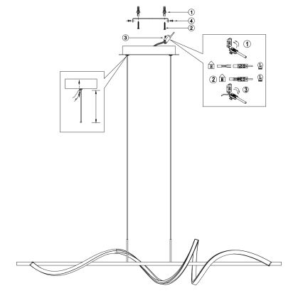 ONLI - Candeeiro suspenso LED TWIST LED/30W/230V 4000K preto