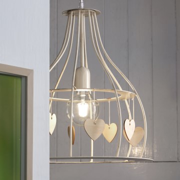 ONLI - Candeeiro suspenso LEONILDE 1xE27/15W/230V bege